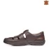 Кожени мъжки летни обувки Comfort в тъмно кафяв цвят 14575-4