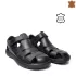 Мъжки сандали от естествена кожа в черен цвят 14589-1