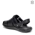 Черни мъжки сандали от естествена кожа с велкро 14595-1