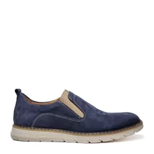 Български сини мъжки обувки без връзки 13177-1