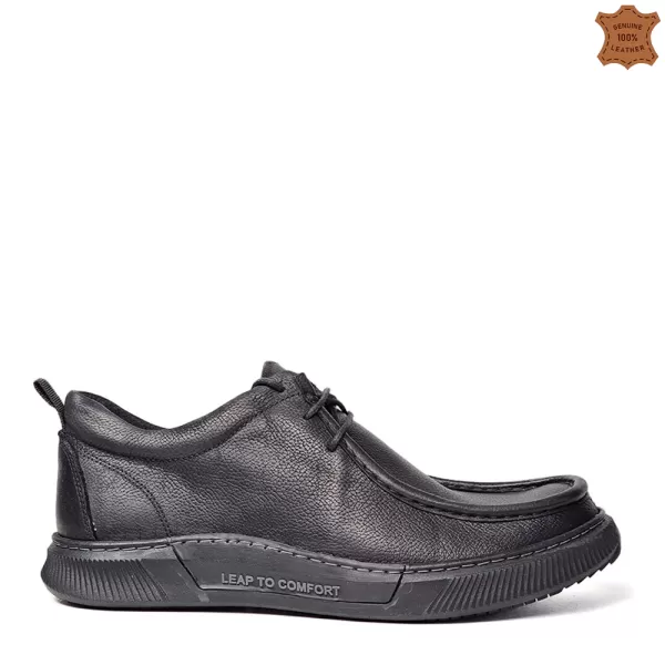 Мъжки ежедневни обувки с връзки в черно - 13154-1