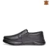 Черни мъжки обувки без връзки от естествена кожа 13193-1