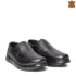 Черни мъжки обувки без връзки от естествена кожа 13193-1