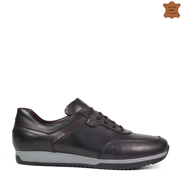 Мъжки черни обувки за ежедневие от естествена кожа 13212-1