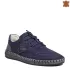 Шити мъжки обувки от естествен набук в тъмно синьо 13251-1