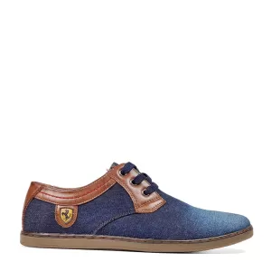 Сини мъжки дънкови обувки с връзки 13255-1