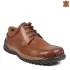 Кафяви кожени мъжки ежедневни обувки 13263-2
