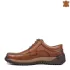 Кафяви кожени мъжки ежедневни обувки 13263-2