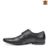 Кожени мъжки спортно елегантни обувки с връзки в черно 13270-1