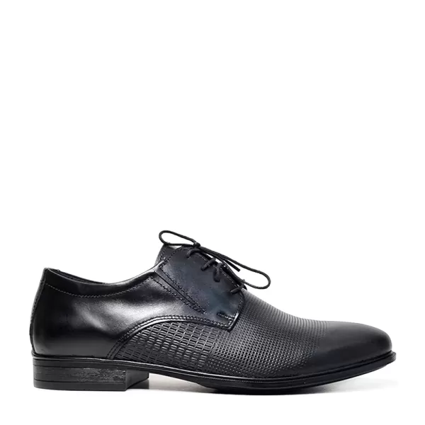 Български елегантни мъжки обувки в черно 13169-1